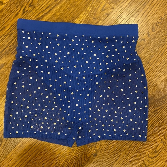 Fashion nova sparkle embellished blue dance shorts lined medium Jewel J - Picture 2 of 7